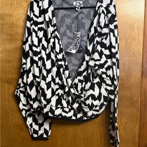 Future Collective Black and White Cowl Neck Sweater